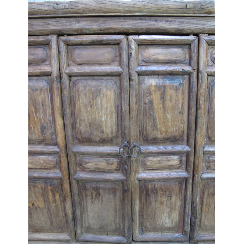 Ming-Style 4 Panel Elm Cabinet