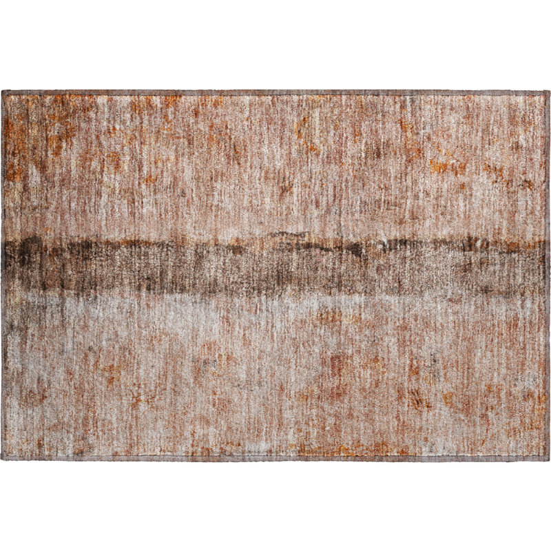 Premium Machine Washable Cerrito AMF605 Paprika Rug, Rectangle 1'8" x 2'6"