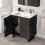 Ensemble de meuble-lavabo à cadre en bois massif 30 po (avec lavabo, armoire et rangement)-117530031