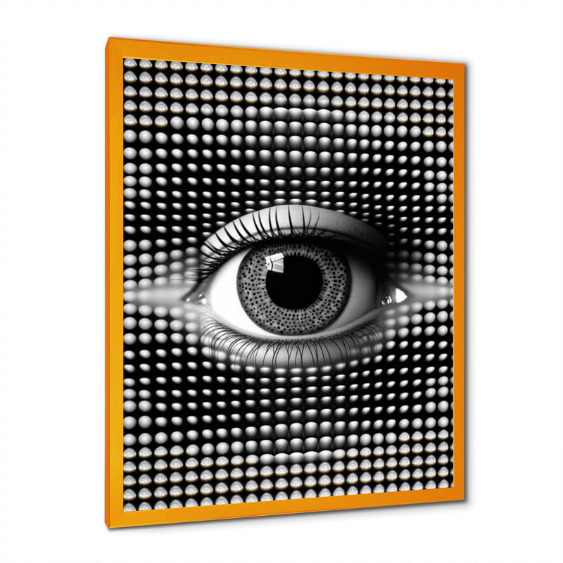 «Dany Eye In Circular Infinity III», reproduction sur toile, Encadrement doré, H 32 po x l 24 po x P 1 po