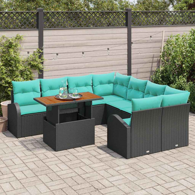 Ensemble de canapé de jardin avec rangement 9 pièces vidaXL