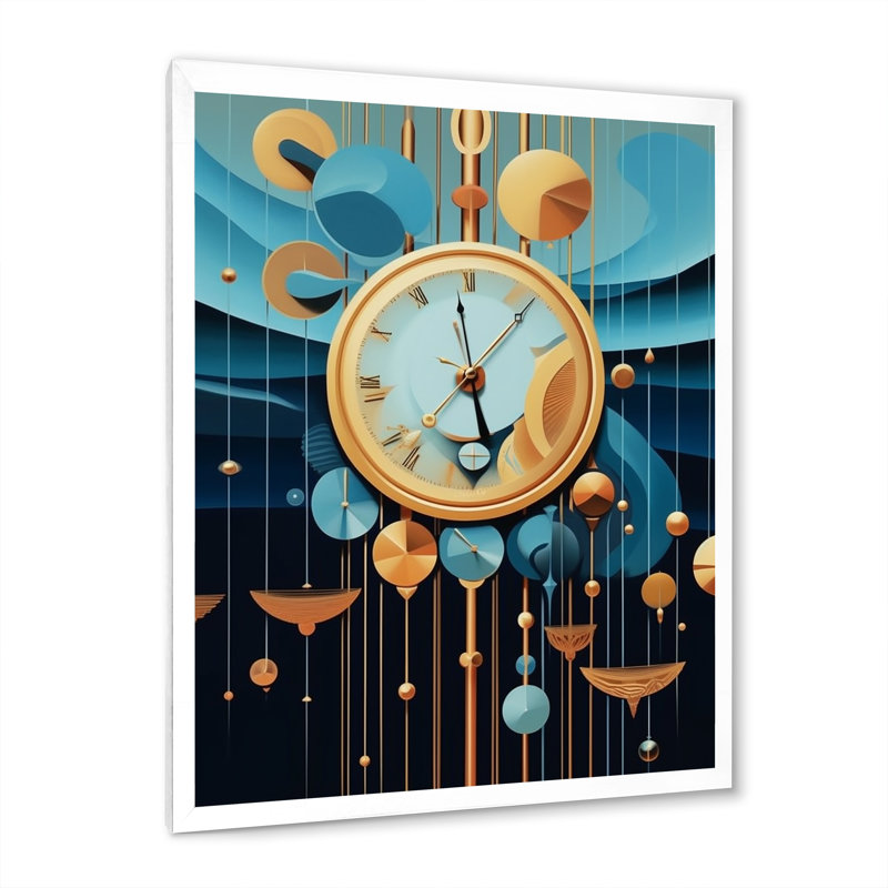 Impression sur toile, "Impermanence future géométrie I", H 40 po x l 30 po x P 1,5 po, Cadre simple blanc