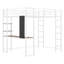 Lit mezzanine en métal avec 2 tablettes et un bureau-113317682-101953789
