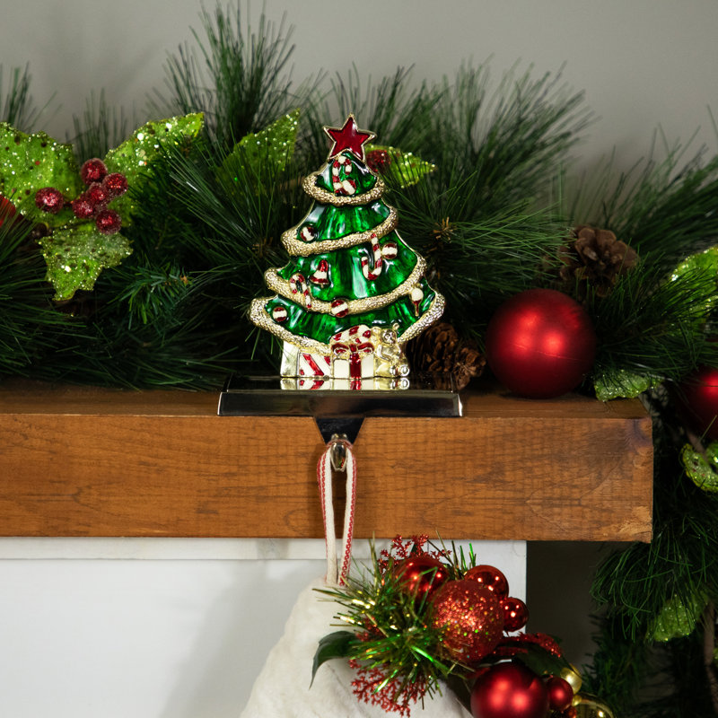 Porte-chaussette de Noël en métal décoré - 6 po