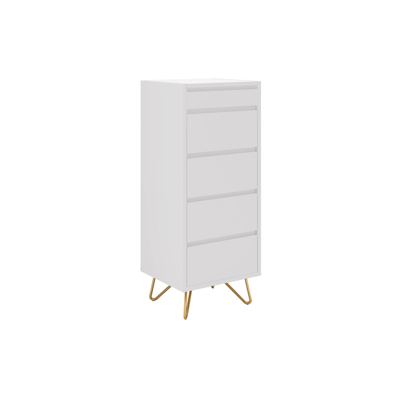 Northborough Solid Wood 45 cm W Chest of 4 Drawers, White