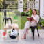 45cm Stackable Black Metal Patio Chairs, Industrial Tolix‑Style Side Chairs for Kitchen Patio Bistro