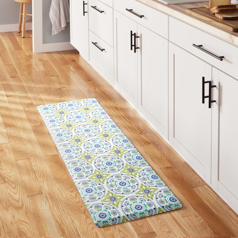 Tapis de cuisine antidérapant FIESTA Postiano, Bleu / vert / blanc
