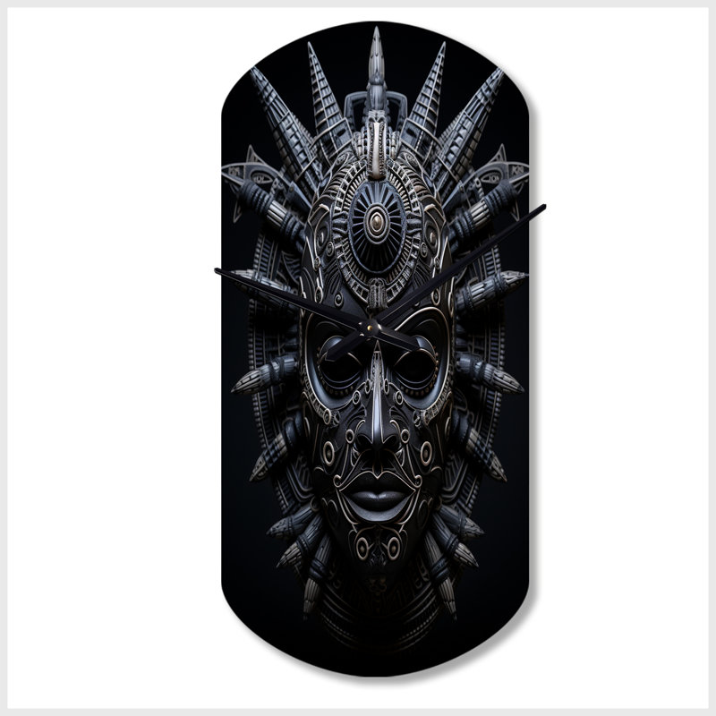 Horloge murale asymétrique en métal africain, Petit