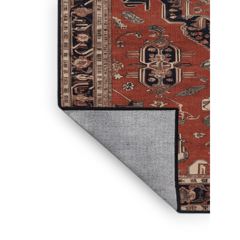 Tapis brun lavable à la machine, Rond 4 pi