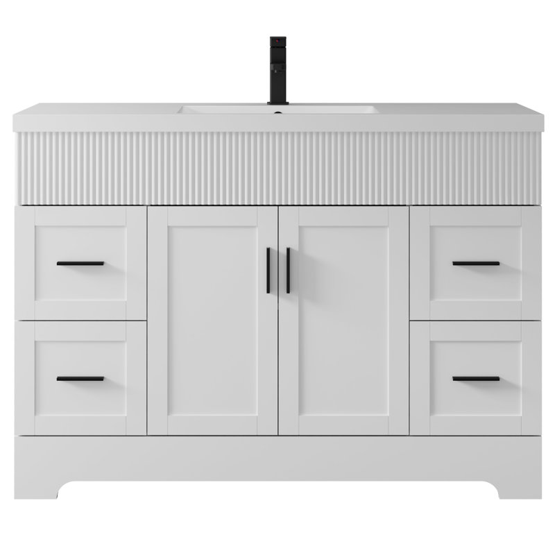 Breonica Wood 48" W Single Vanity Set, White