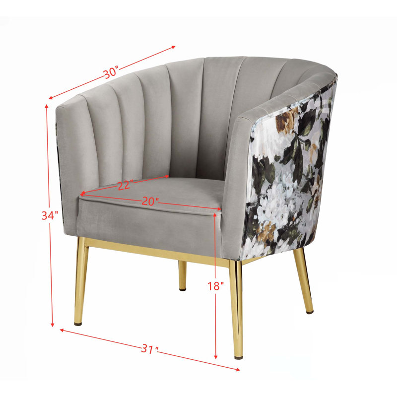 Lyli Upholstered Accent Chair, Gray