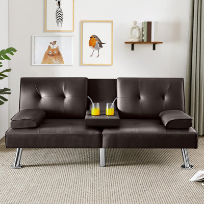Canapé-lit convertible Canapé-lit réglable Canapé-lit inclinable réversible moderne en similicuir inclinable, accoudoirs amovibles, porte-gobelets, 3 angles, capacité de 772 lb