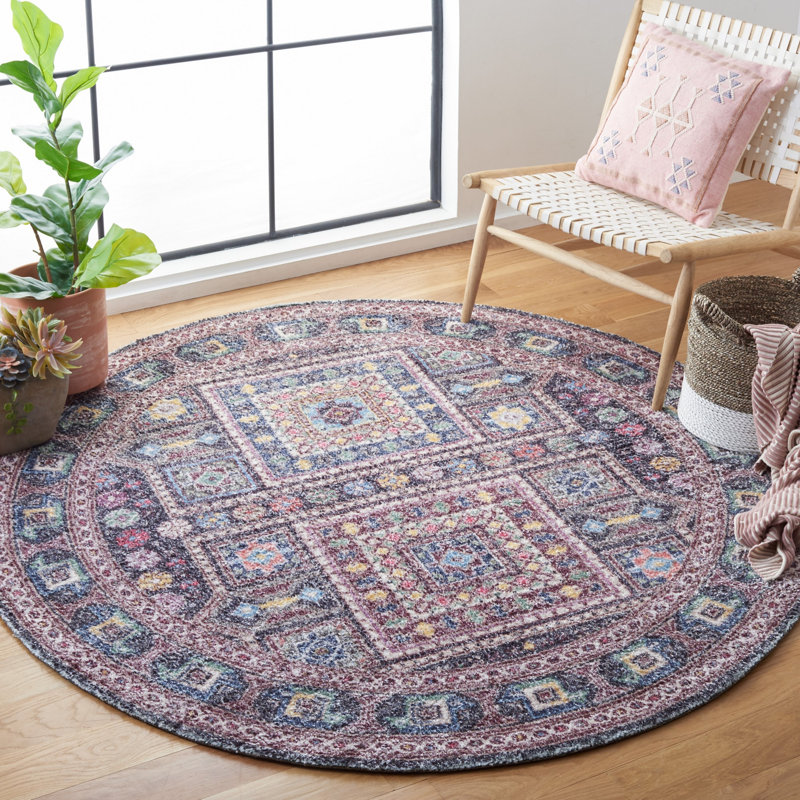 Hand Tufted Performance Oriental Rug, Round 6'