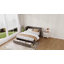 Grand lit escamotable, armoire-lit en bois de pin avec station de charge USB intégrée et panneau de décoration géométrique-1310521380