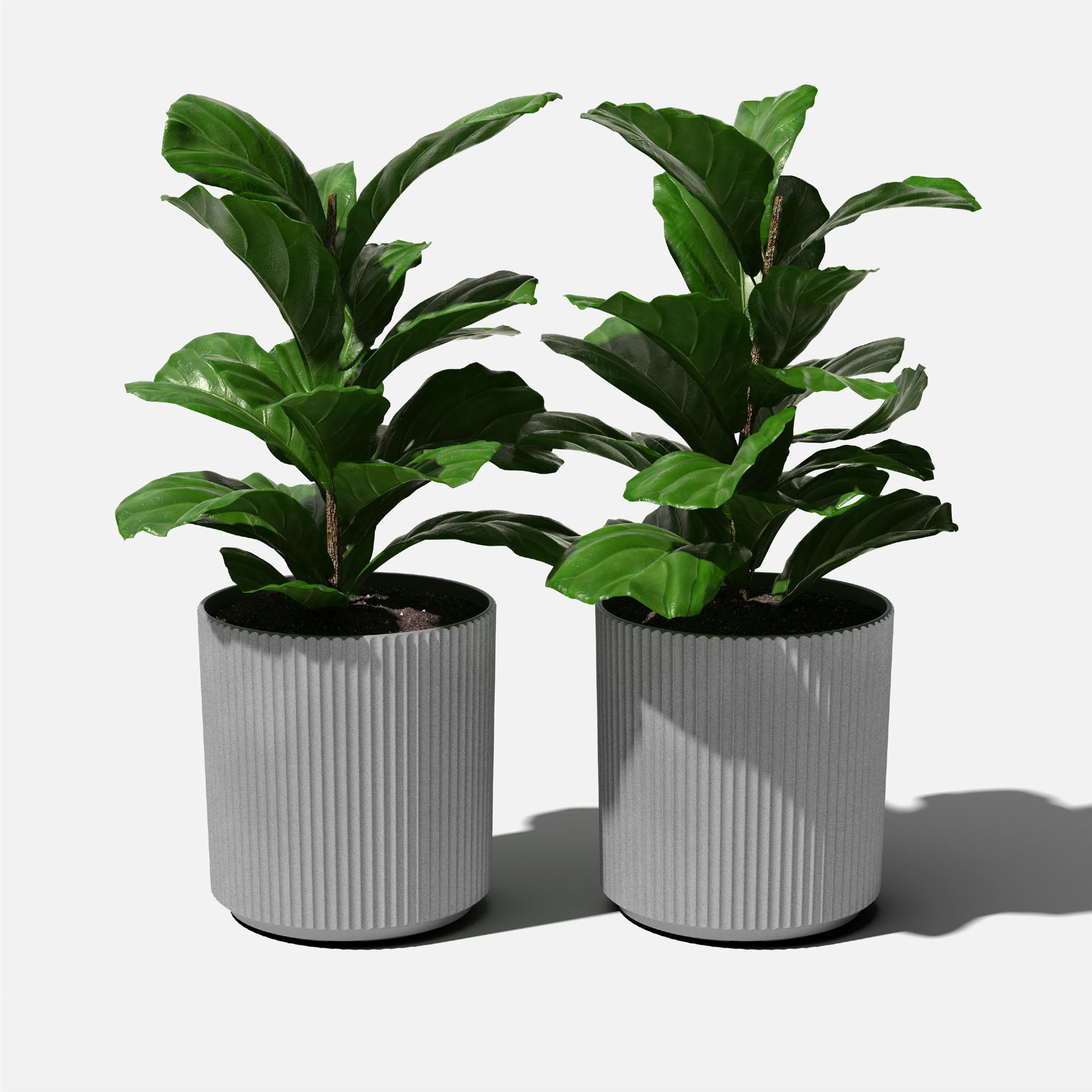 Demi Series Round Planter, 2, Gray, 19.75" H x 18.5" W x 18.5" D