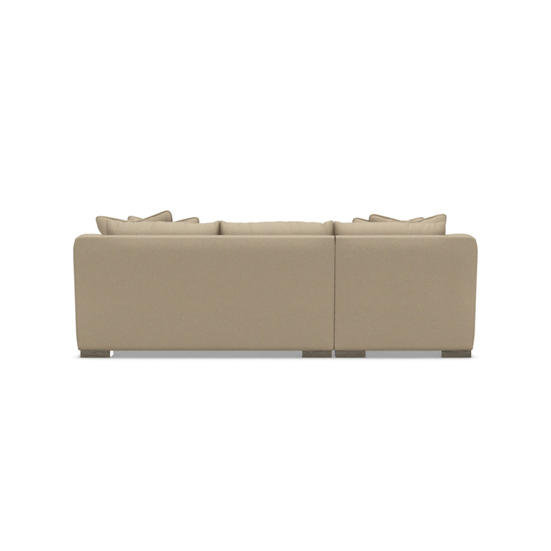 Gabi 3-Piece Fabric Sectional, Taupe Polyester, 35" H x  105" W x 63.5" D, Left Hand Facing