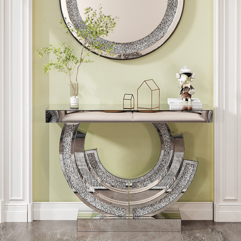 Miroir central à miroir avec base robuste, Argent