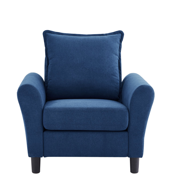 Danaysha 34.65" W Comfy Accent Armchair, Blue