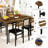 Dining Table Set For 4, 43.3" Kitchen Table And Chairs Set Of 4, 5-Piece Industrious Wood Dining Room Table Set With 4 Upholstered PU Leather Chairs For Small Space, Breakfast Nook, Apartment-1898103704-1898103706-1898103687