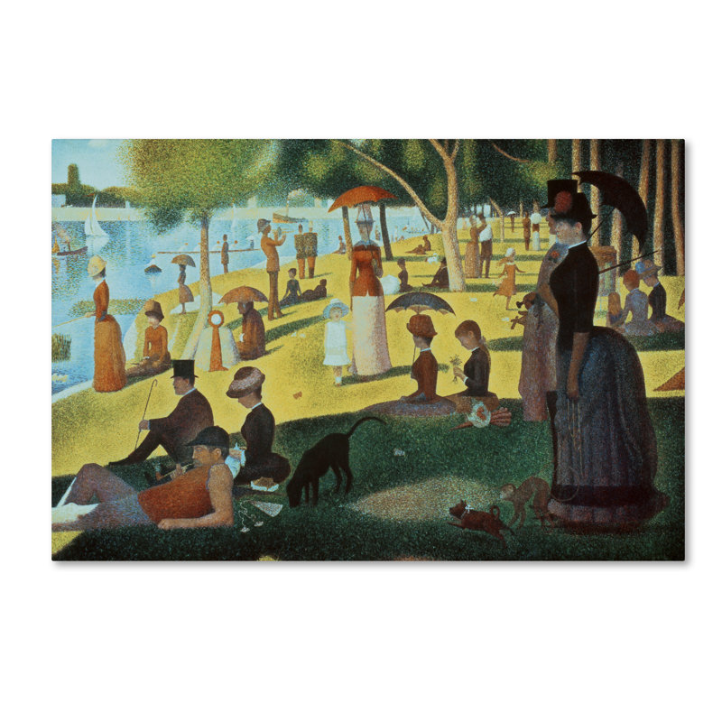 Dimanche après-midi sur l'île par Georges Seurat - reproduction, H 22 po x l 32 po