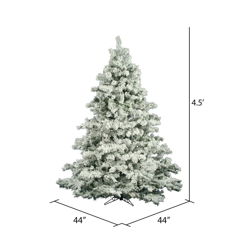 Flocked Alaskan White Pine Artificial Christmas Tree, 4.5' H