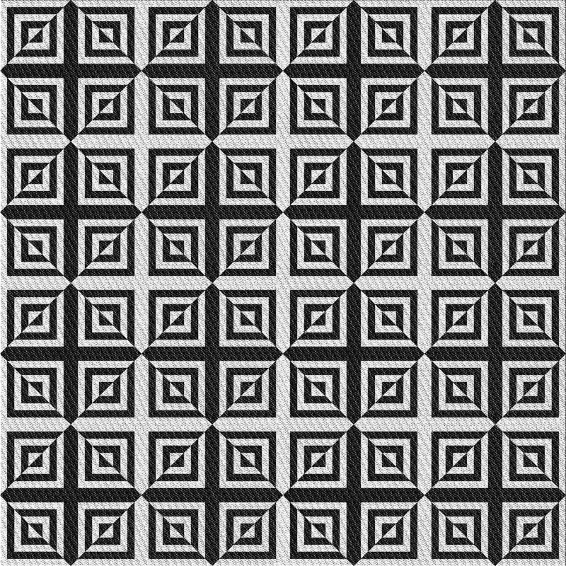 Tapis de zone noire à motifs, Carré 3 pi