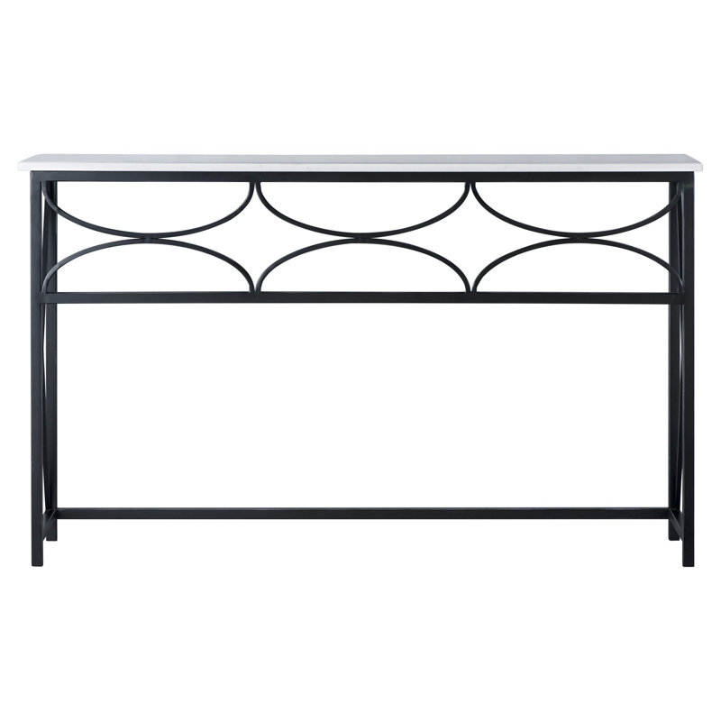 Diamond Console Table, Lite Travertine, Flat Black