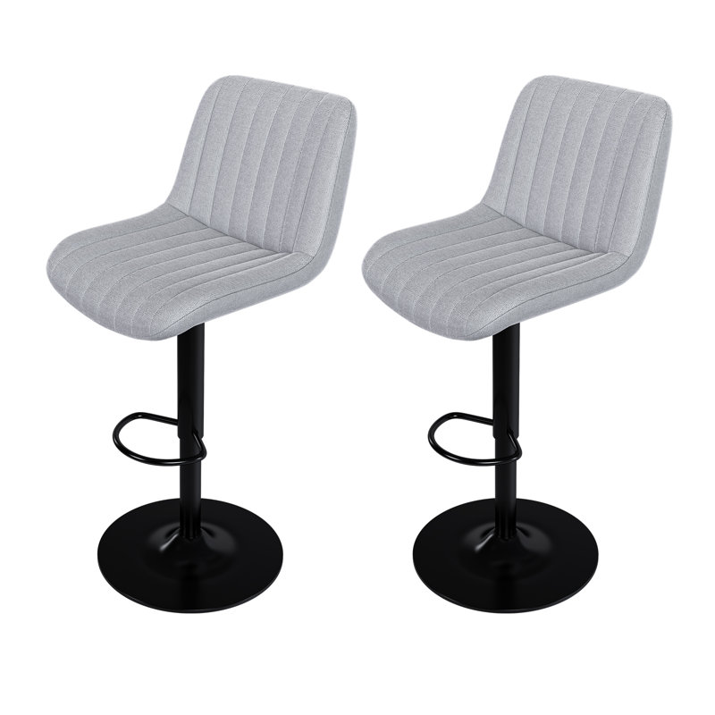 Ensemble de 2 tabourets de bar pivotants modernes avec hauteur réglable et dossier ergonomique