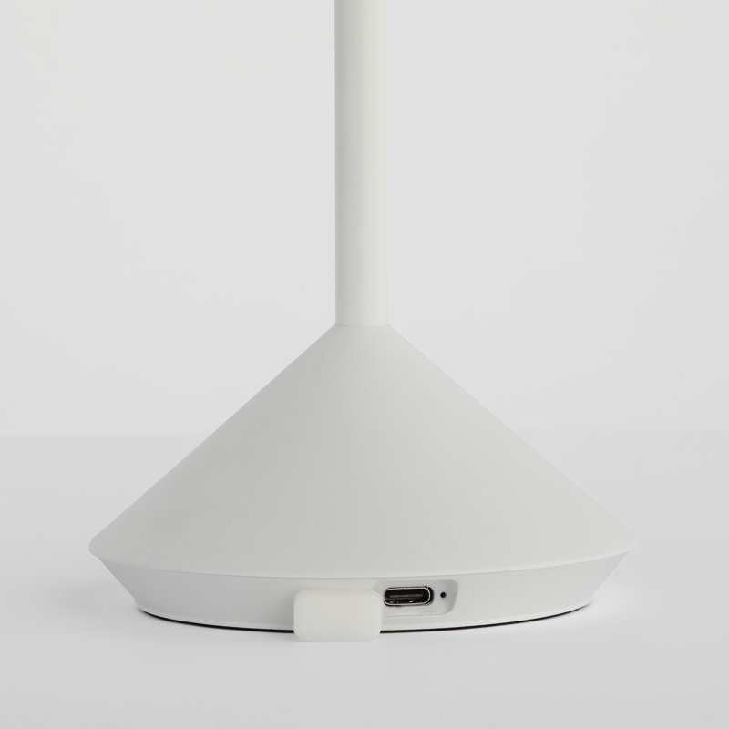 Moneta Short Accent Rechargeable Table Lamp, White