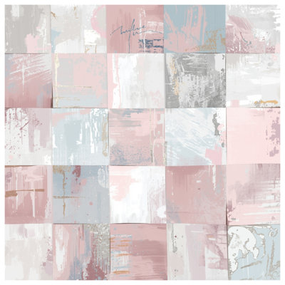 Édredon pastel à patchwork abstrait