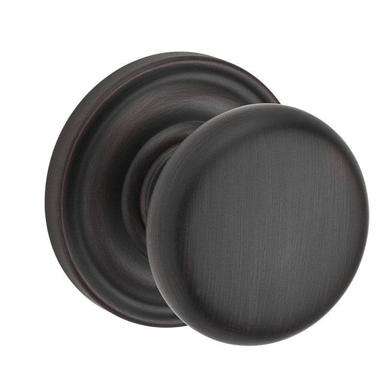 Round Privacy Door Knob with Traditional Round Rose, Venetian Bronze