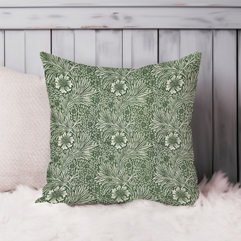 Animals William Morris Birds Damask Pattern I Cottage, 18" H x 18" W, Botanical William Morris IV Cottage