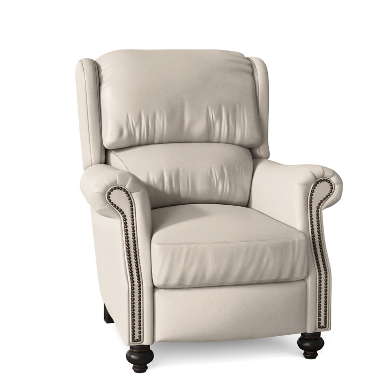 Bancroft Recliner, Aline Light Gray Stonewash Genuine Leather, Plantation, Natural