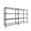 Étagère grillagée en L 70,8 po, support en métal à 4 niveaux avec roulettes, capacité de 1 100 lb, réglable pour coin garde-manger