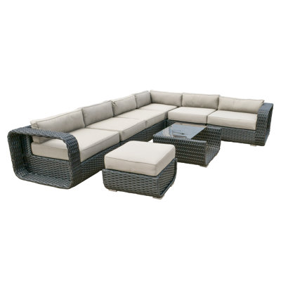Pembroke Taupe Sectional with Ottoman and Table