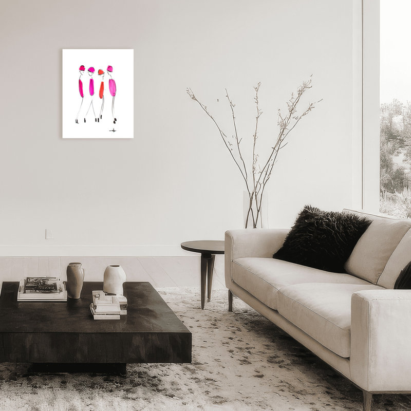 Four In Fuchsia Print by Chauncey Jacks, 24" H x 30" W x 1.5" D, Wrapped Canvas, Does Not Apply