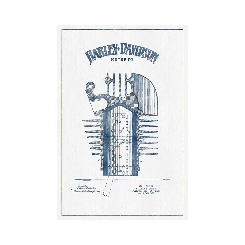 Harley-Davidson Motorcycles Cylinder by Aged Pixel - Wrapped Canvas Print, 20.32 cm H x 30.48 cm W