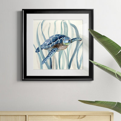 " Turtle In Seagrass I " Painting Print