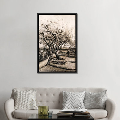 «The Parsonage Garden at Nuenen in Winter» par Vincent Van Gogh, reproduction d'art sur toile tendue