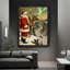 Père Noël rétro noir encadré avec art mural de style rétro-556520448