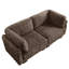 Canapé d'angle modulaire deux places en chenille à détails froncés, mousse haute densité, coussins de dossier épais en forme de L, montage facile, pour salon et chambre.