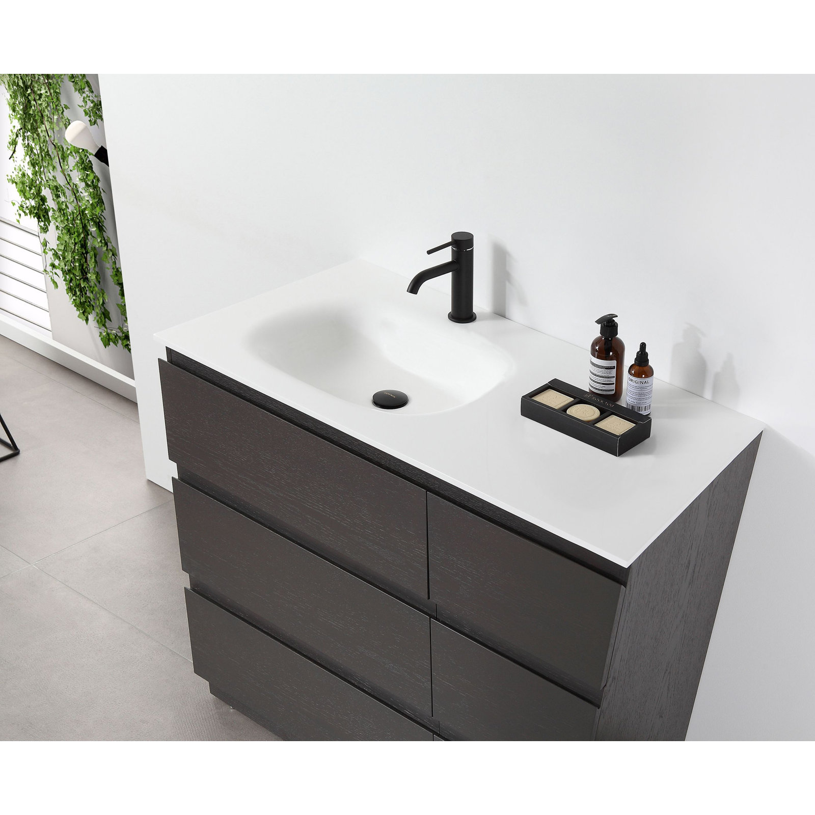 Arla 42'' Single Bathroom Vanity, Charcoal