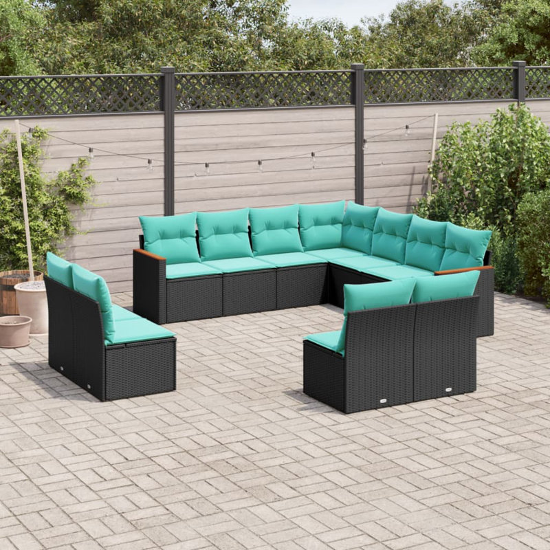 Ensemble de canapés de patio 11 pièces avec coussins 11 pièces