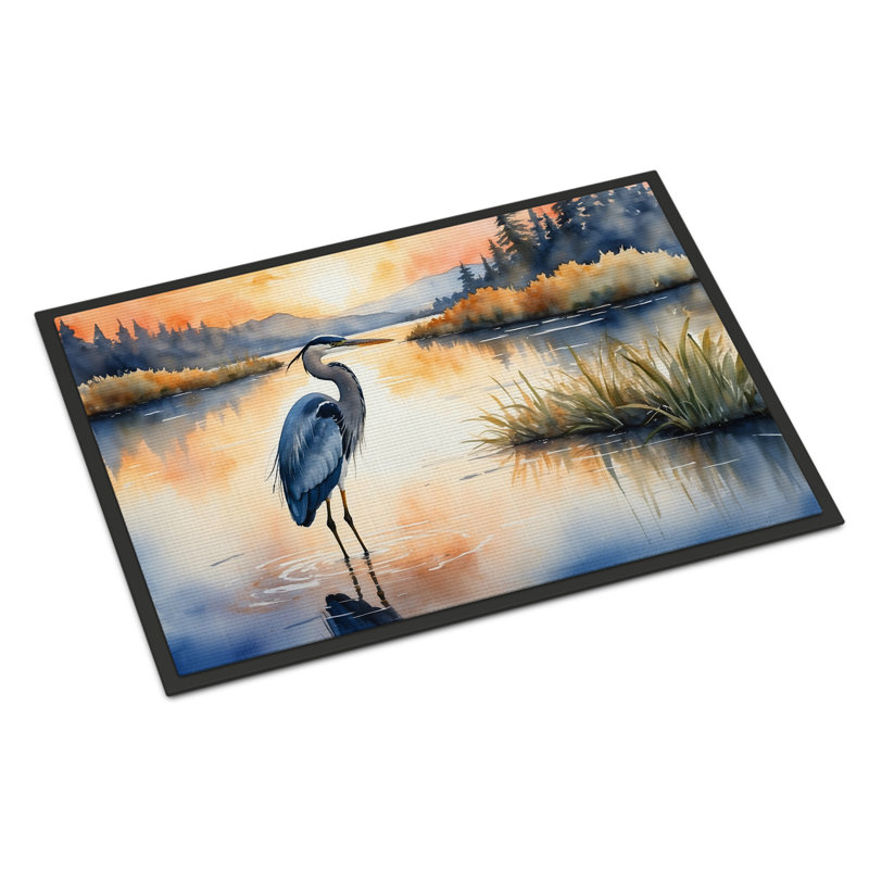 Paillasson Blue Heron in the Golden Hour, L 24 po x L 36 po
