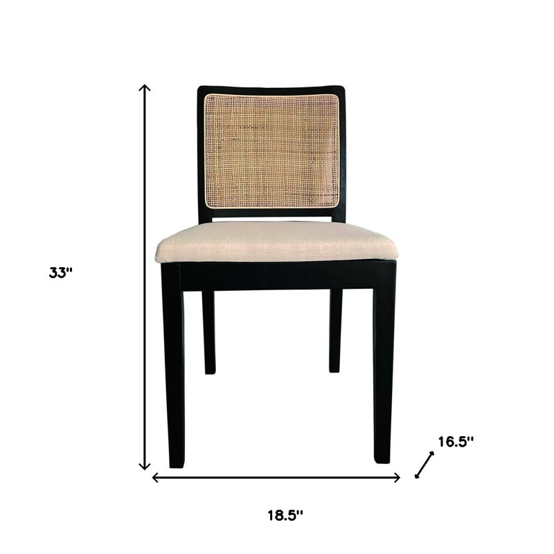 Ensemble de deux chaises d'appoint en tissu noires, Beige/noir