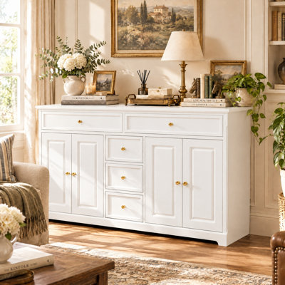 59.1" W Sideboard Buffet with 5 Drawers, 4 Doors and Adjustable Shelves