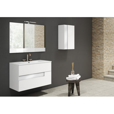 Malika 28" Wall-Mounted Single Bathroom Vanity Set