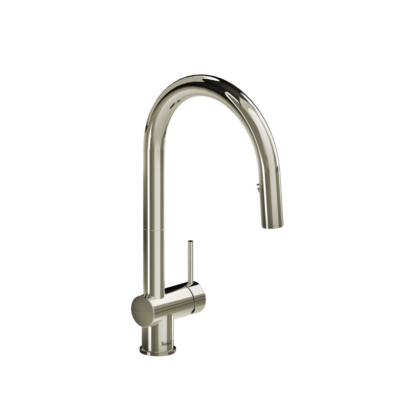 Azure Pull-Down Kitchen Faucet With C-Spout, Polished Nickel