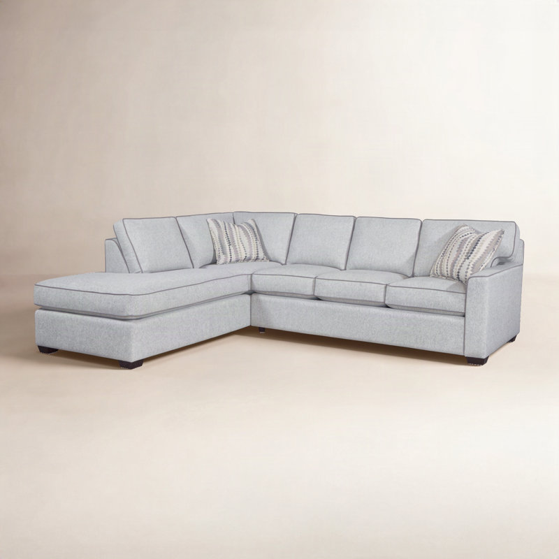 Frye Chaise Sectional, Frost White, Neutral Performance Plaid; 0121-93, Left Hand Facing