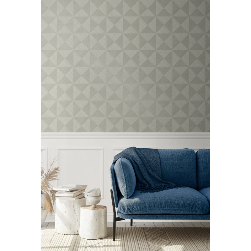 Geometric Vinyl Peel & Stick Wallpaper Roll, Lunar Gray